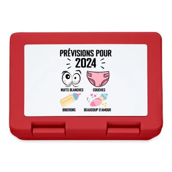 Prévisions pour 2024 Humour Futur Papa pour 2024 - Boîte à goûter - rouge - Devant