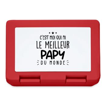 Meilleur Papy - Cadeau Meilleur Grand-Père Humour - Boîte à goûter - rouge - Devant