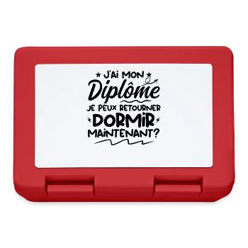 J'ai Mon Diplôme Je Peux Retourner Dormir ? - Boîte à goûter - rouge - Devant
