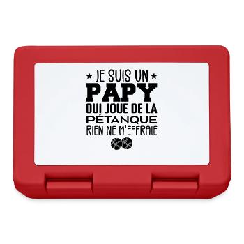 Papy Pétanque Cadeau Pétanque Citations - Boîte à goûter - rouge - Devant