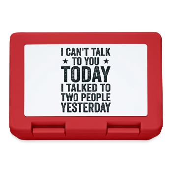 I Can't Talk To You Today Funny Lazy Introvert Tee - Boîte à goûter - rouge - Devant