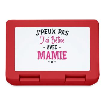 Je Peux Pas J'ai Bêtise Avec Mamie - Boîte à goûter - rouge - Devant