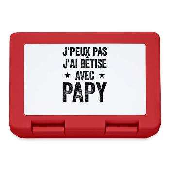 Je Peux Pas J'ai Bêtise Avec Papy - Boîte à goûter - rouge - Devant