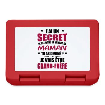 Secret Cadeau Annonce Grossesse Grand-Frère - Boîte à goûter - rouge - Devant