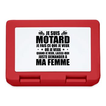 Motard En Couple Idée Cadeau Pour Mon Mari Humour - Boîte à goûter - rouge - Devant