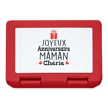 Cadeau Joyeux Anniversaire Maman Chérie - Boîte à goûter - rouge - Devant