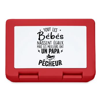Bébés égaux meilleurs ont un papa pêcheur - Boîte à goûter - rouge - Devant