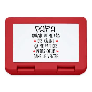 Papa - Fête des Pères - Bébé - Naissance - Baby - Boîte à goûter - rouge - Devant