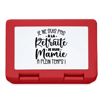 Retraite Mamie à Plein Temps Humour Cadeau - Boîte à goûter - rouge - Devant
