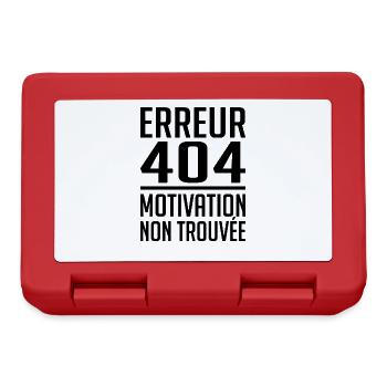 Erreur 404 Motivation Non Trouvée Humour Cadeau - Boîte à goûter - rouge - Devant