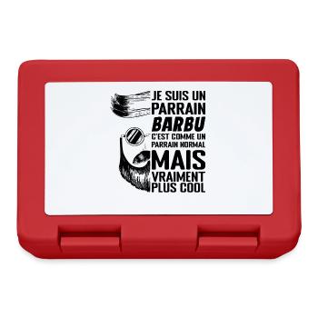 Parrain Barbu Qui Déchire Idée Cadeau Parrain Cool - Boîte à goûter - rouge - Devant