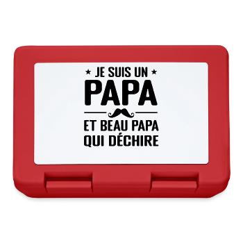 Je Suis Un Papa Et Beau Papa Qui Déchire Cadeau - Boîte à goûter - rouge - Devant