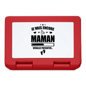 Je Vais être Encore Maman - Nouvelle Maman Cadeau - Boîte à goûter - rouge - Devant