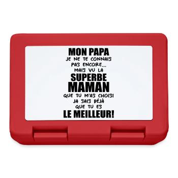 Annonce grossesse Cadeau Futur Papa Future Maman - Boîte à goûter - rouge - Devant