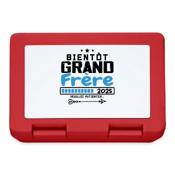 Bientôt Grand Frère 2025 - Futur grand-frère - Boîte à goûter - rouge - Devant