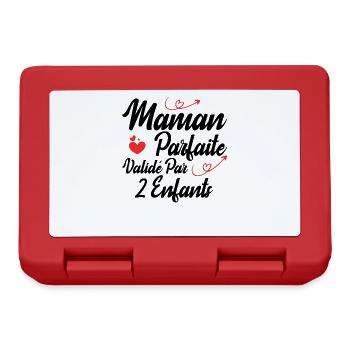 Maman parfaite validé par 2 enfants - Boîte à goûter - rouge - Devant