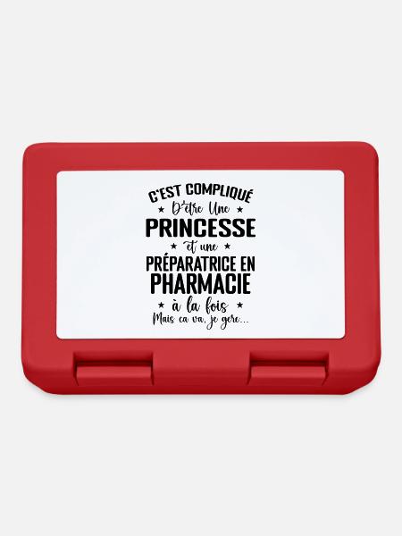 PRINCESSE ET UNE PREPARATRICE EN PHARMACIE - Boîte à goûter - rouge