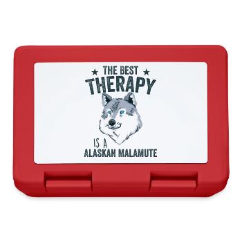 The Best Therapy Is Alaskan Malamute Dog Lover - Boîte à goûter - rouge - Devant