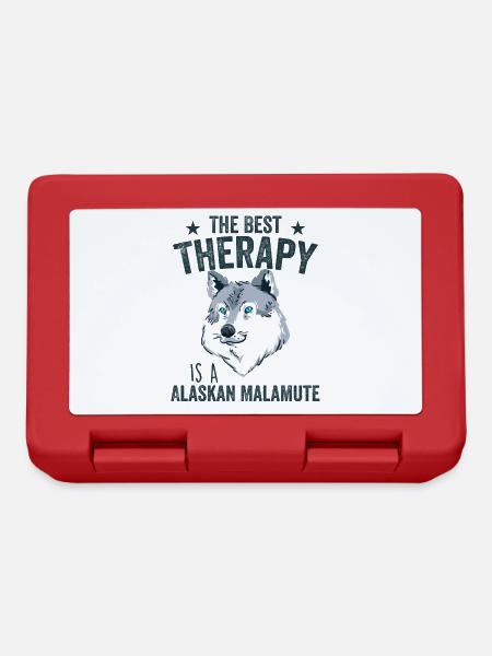 The Best Therapy Is Alaskan Malamute Dog Lover - Boîte à goûter - rouge