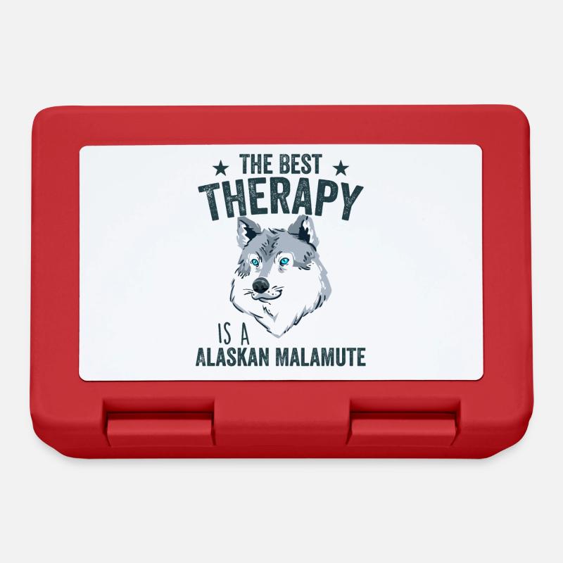 The Best Therapy Is Alaskan Malamute Dog Lover - Boîte à goûter - rouge