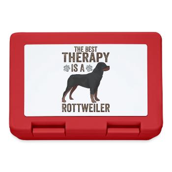 The Best Therapy Is A Rottweiler Funny Dog Lovers - Boîte à goûter - rouge - Devant