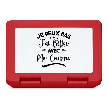 Je Peux Pas J'ai Bêtise Avec Ma Cousine - Boîte à goûter - rouge - Devant