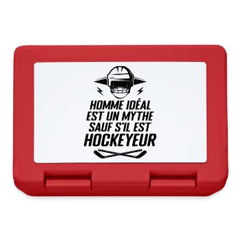 Homme idéal est un mythe sauf s'il est Hockeyeur - Boîte à goûter - rouge - Devant
