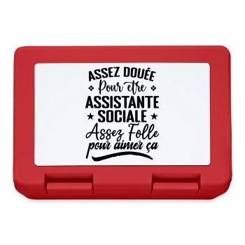 Assistante Sociale Humour Métier Idée Cadeau Femme - Boîte à goûter - rouge - Devant