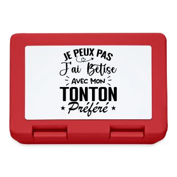 J'ai Bêtise Avec Mon Tonton Préféré Cadeau Tonton - Boîte à goûter - rouge - Devant