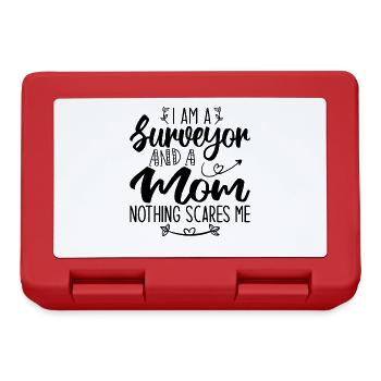 I Am A Surveyor And A Mom Nothing Scares Me - Boîte à goûter - rouge - Devant