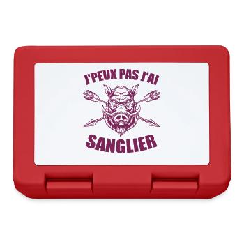 Je Peux Pas J'ai Sanglier Humour Chasse humorist - Boîte à goûter - rouge - Devant