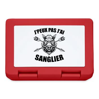 Je Peux Pas J'ai Sanglier Humour Chasse humorist - Boîte à goûter - rouge - Devant