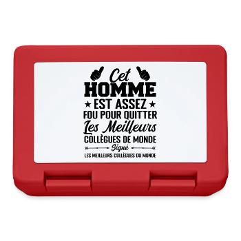 Départ Collègue de Travail Nouvel Emploi Retraite - Boîte à goûter - rouge - Devant