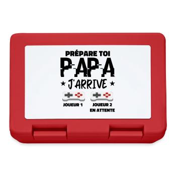 Prépare Toi Papa J'arrive Annonce Grossesse Papa - Boîte à goûter - rouge - Devant