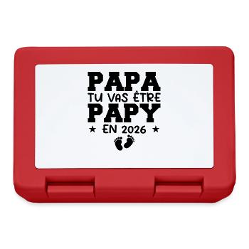 Futur Grand Père Papa Tu Vas Être Papy 2026 - Boîte à goûter - rouge - Devant