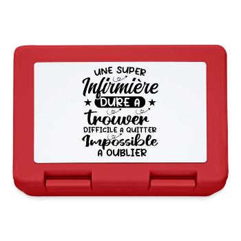 Une Super Infirmière Cadeau Femme Humour - Boîte à goûter - rouge - Devant