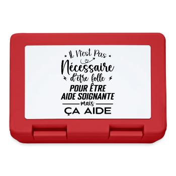 Aide Soignante Cadeau Femme Humour - Boîte à goûter - rouge - Devant
