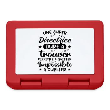 Une Super Directrice - Cadeau Directrice - Boîte à goûter - rouge - Devant