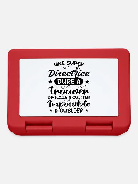 Une Super Directrice - Cadeau Directrice - Boîte à goûter - rouge