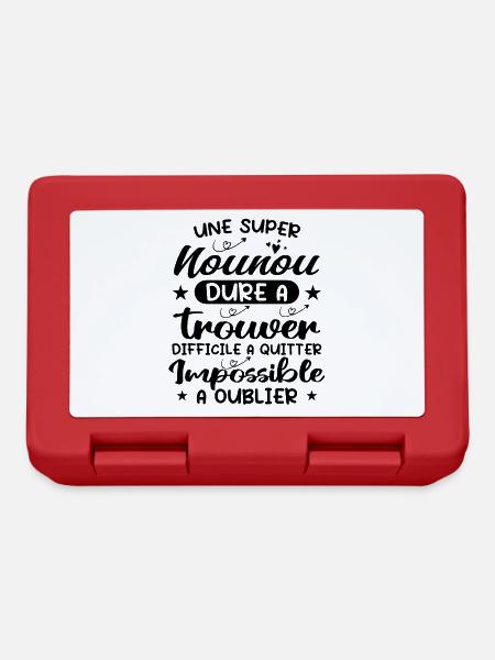 Une Super Nounou - Nounou Adorable - Boîte à goûter - rouge