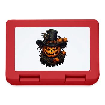 Scary Pumpkin Witch wearing tophat - Lunchbox - red - Front