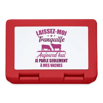 Je parle Seulement à Mes Vaches Cadeau Humour - Boîte à goûter - rouge - Devant