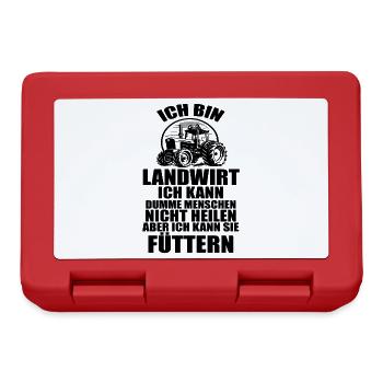 Ich bin Landwirt Landwirtschaft Landwirt Traktor - Brotdose - Rot - Vorne