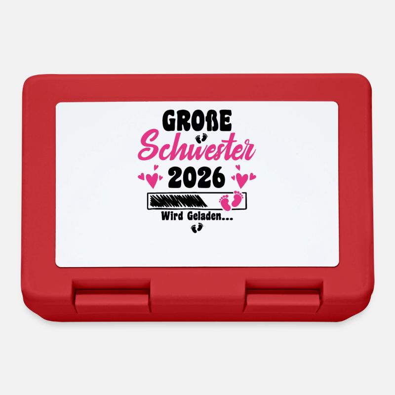 Kinder Ich werde Große Schwester 2026 Verkündung - Brotdose - Rot