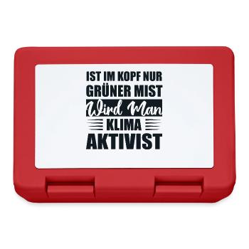 Ist Im Kopf Nur Grüner Mist Wird Man Klimaaktivist - Brotdose - Rot - Vorne