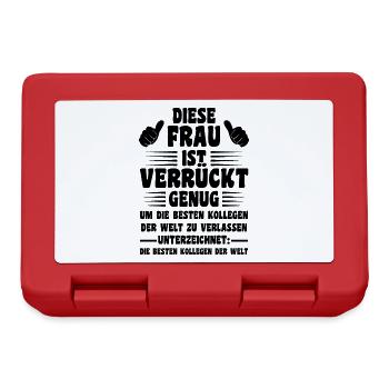 Diese Frau Ist Verrückt Abschiedsgeschenk - Brotdose - Rot - Vorne