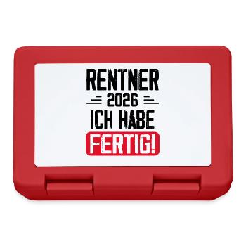 Rentner 2026 Ruhestand Geschenk - Brotdose - Rot - Vorne