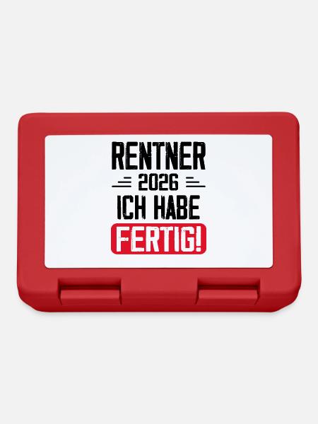 Rentner 2026 Ruhestand Geschenk - Brotdose - Rot