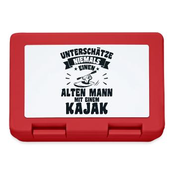 Alten mann mit einem Kajak - Brotdose - Rot - Vorne