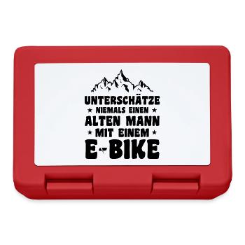 Unterschätze niemals einen alten Mann mit E-Bike - Brotdose - Rot - Vorne